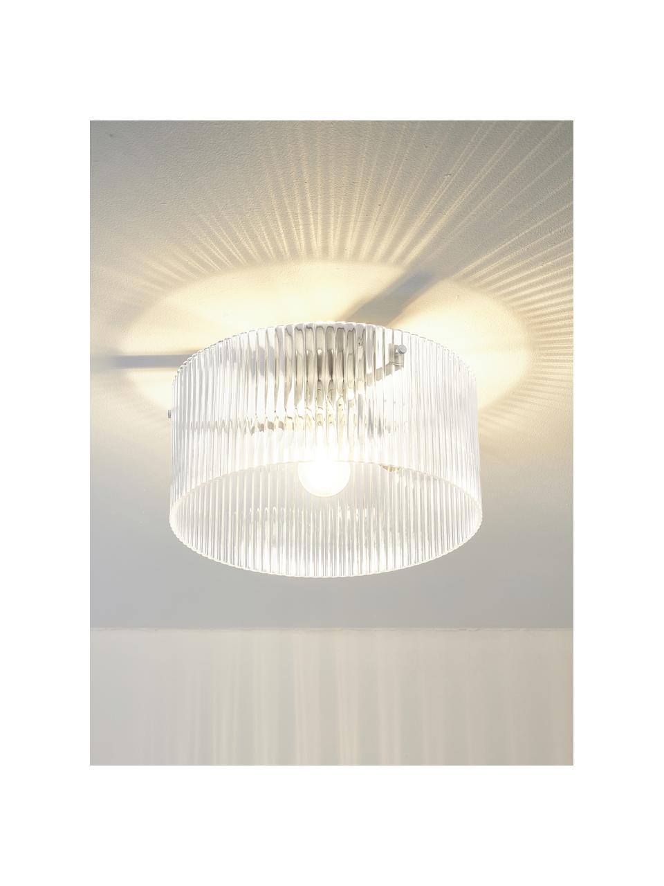 Lampa sufitowa ze szkła Emmi, Odcienie chromu, transparentny, Ø 35 x W 17 cm