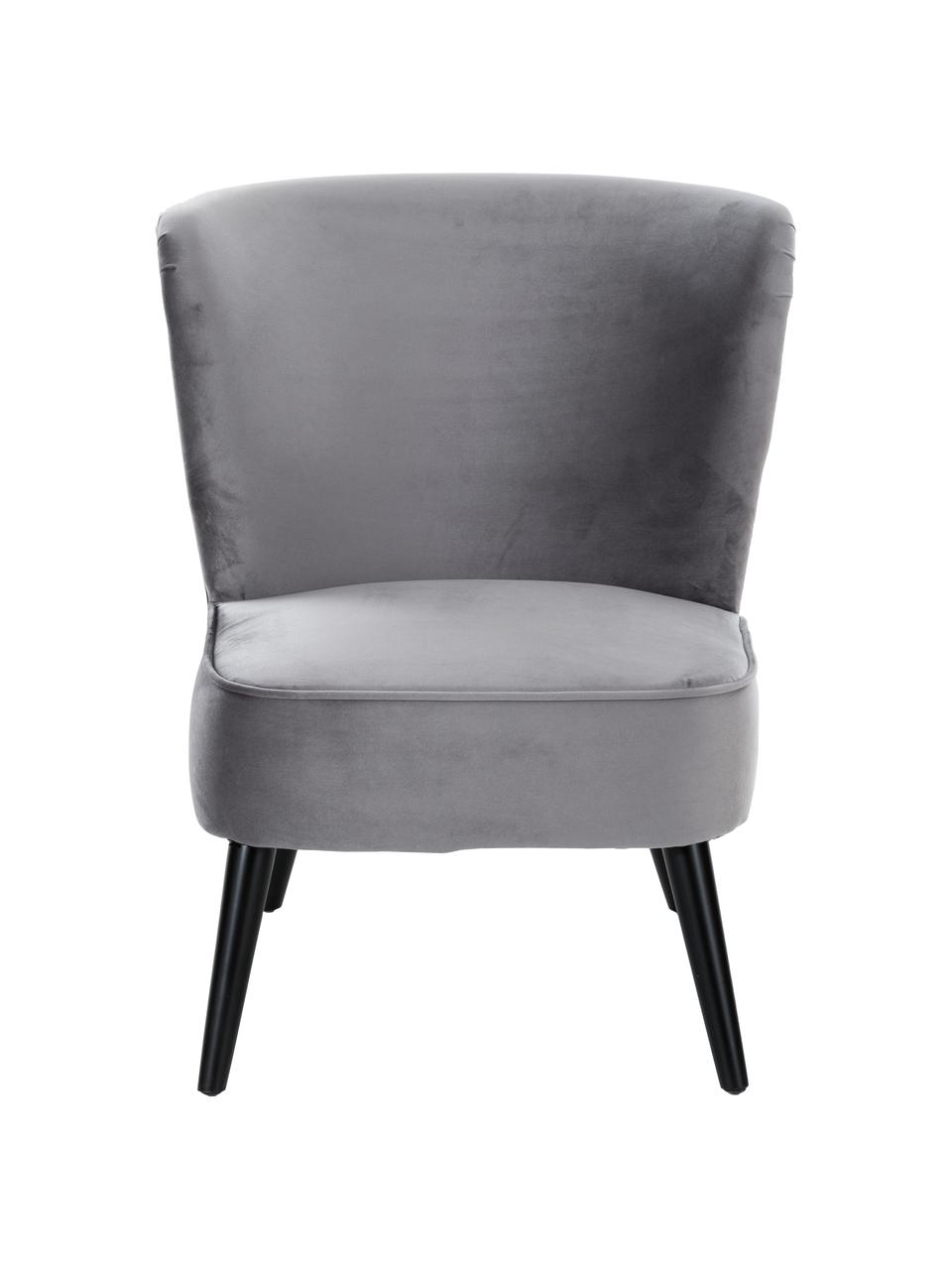 Fauteuil cocktail en velours Robine, Gris