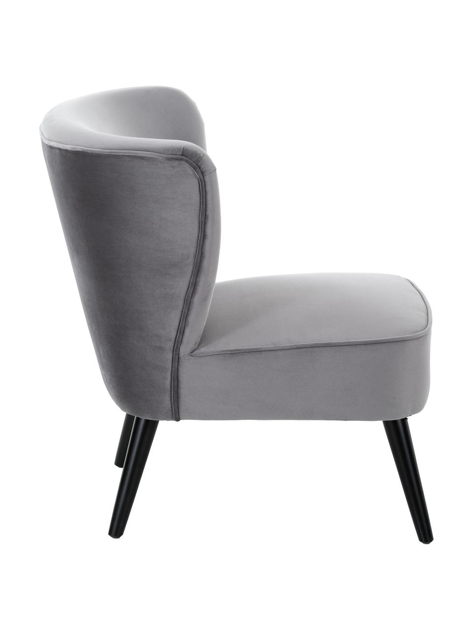 Fauteuil cocktail en velours Robine, Gris