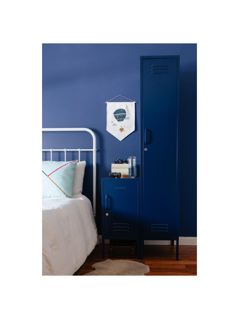 Petite armoire The Skinny, Métal, enduit, Bleu foncé, larg. 35 x haut. 183 cm