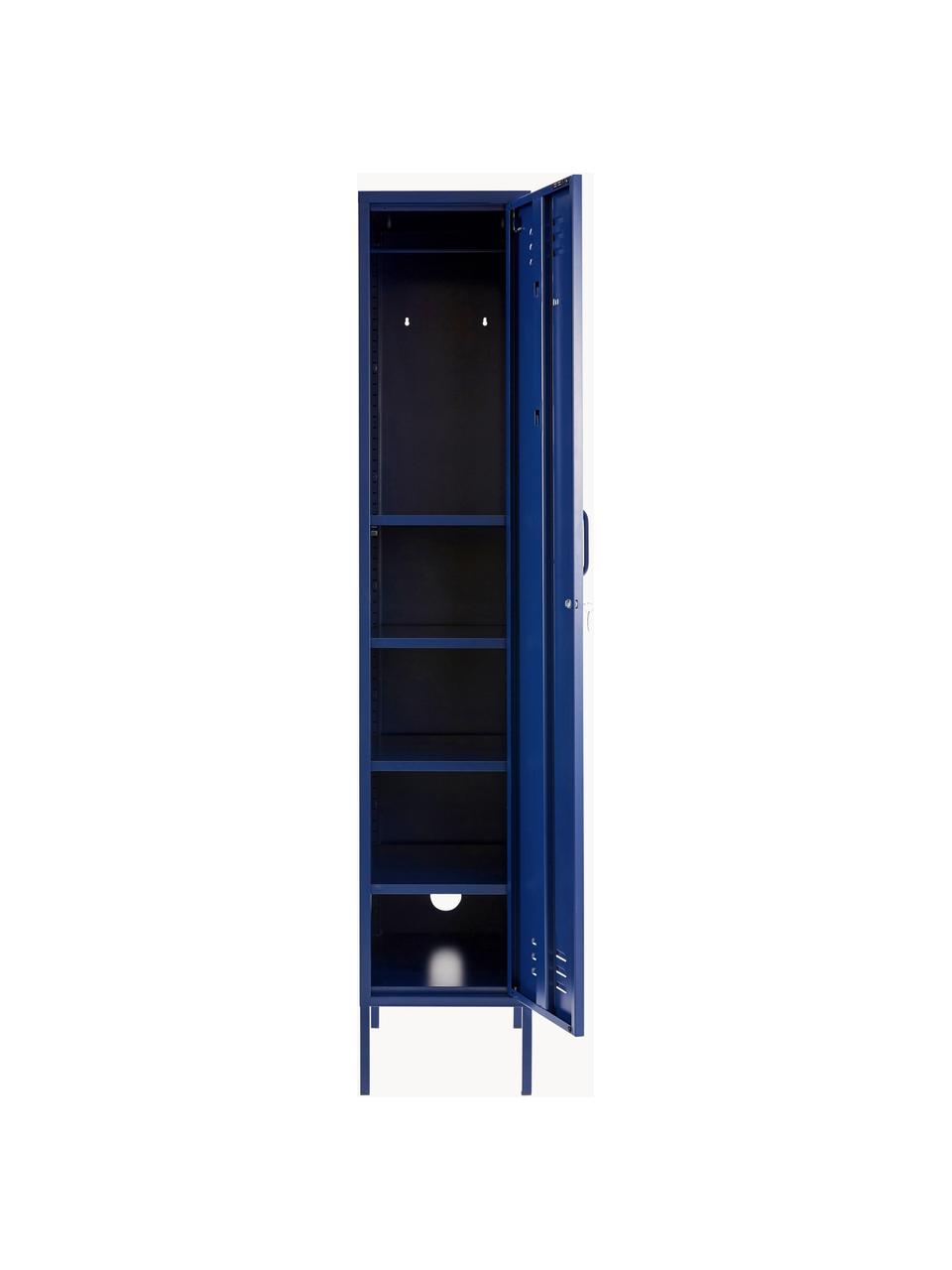 Kleiner Kleiderschrank The Skinny, Stahl, pulverbeschichtet, Dunkelblau, B 35 x H 183 cm