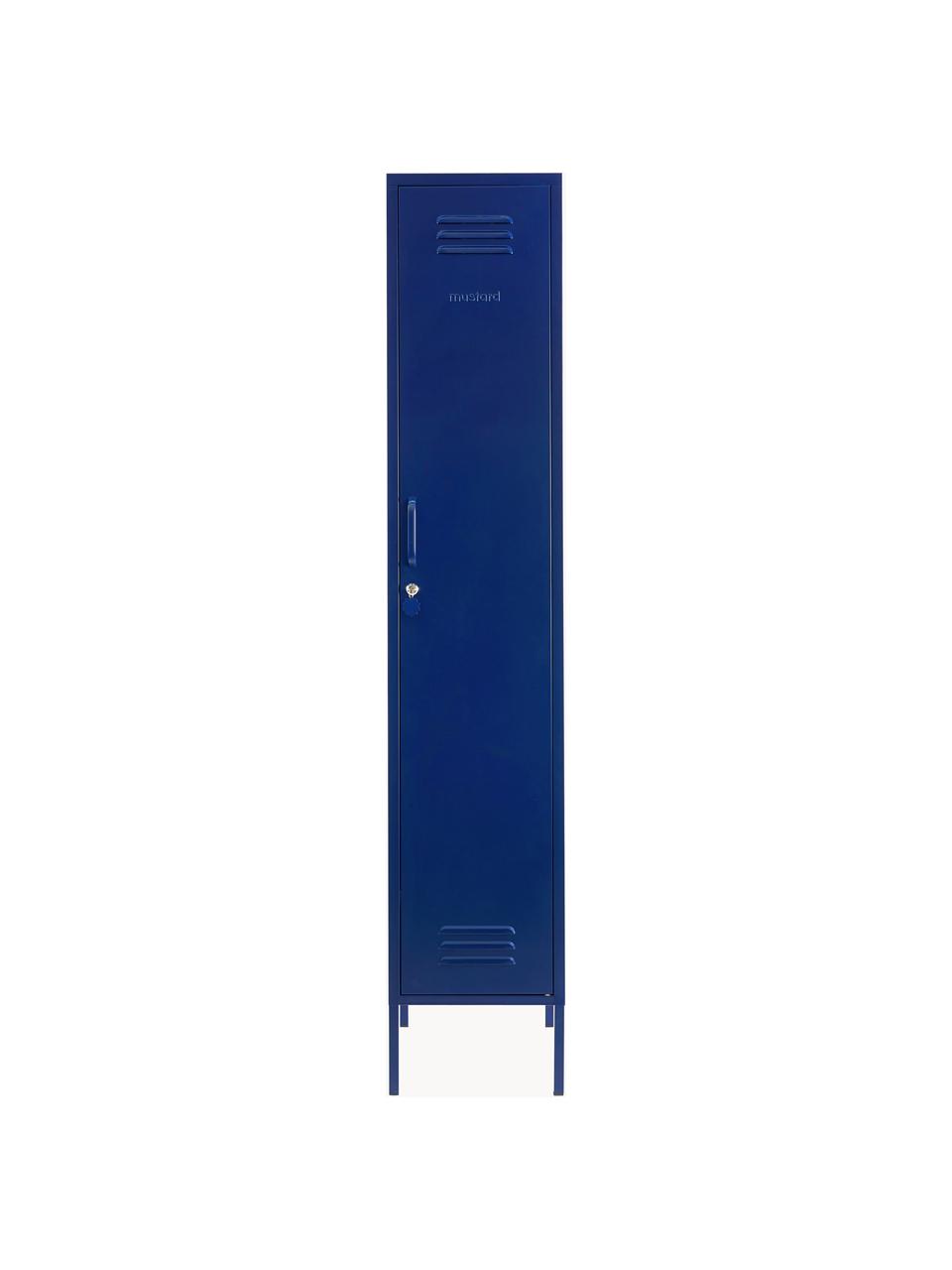 Petite armoire The Skinny, Métal, enduit, Bleu foncé, larg. 35 x haut. 183 cm