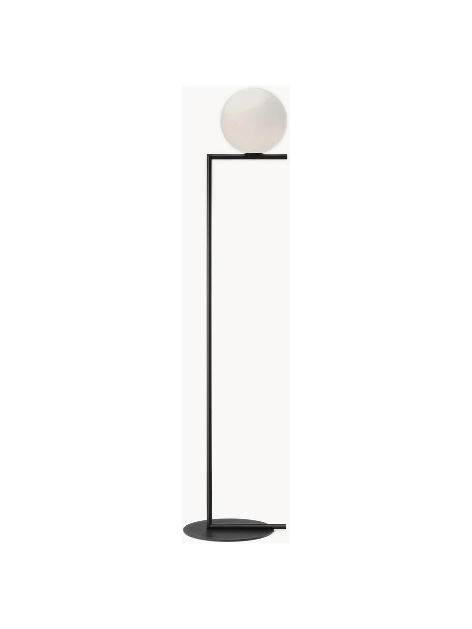 Lampadaire soufflé bouche à intensité variable IC Lights, Noir, blanc, haut. 135 cm