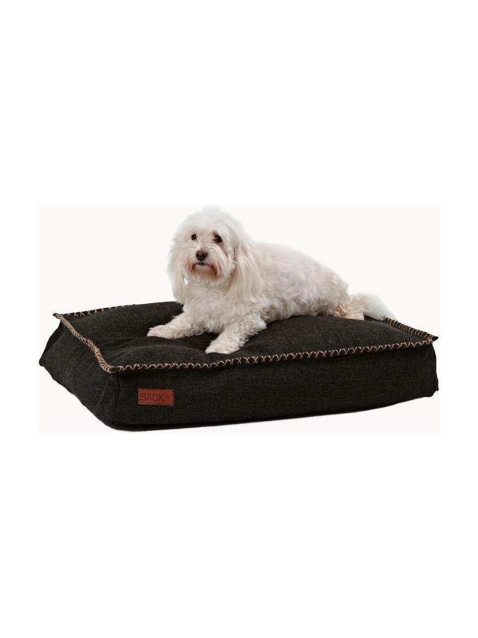 Cama para mascotas Dog, 80 cm, Olefina, fibra sintética, Tejido negro, An 80 x F 60 cm