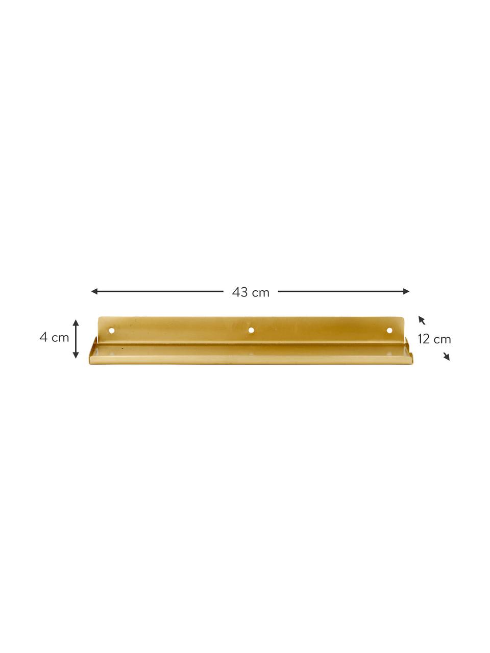 Półka ścienna z metalu Ledge, Metal powlekany, Odcienie złotego, S 43 x W 4 cm