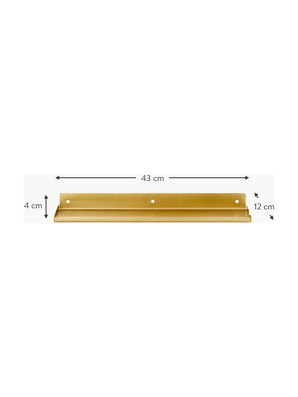 Estante de pared de metal Ledge, Metal recubierto, Dorado, An 43 x Al 4 cm