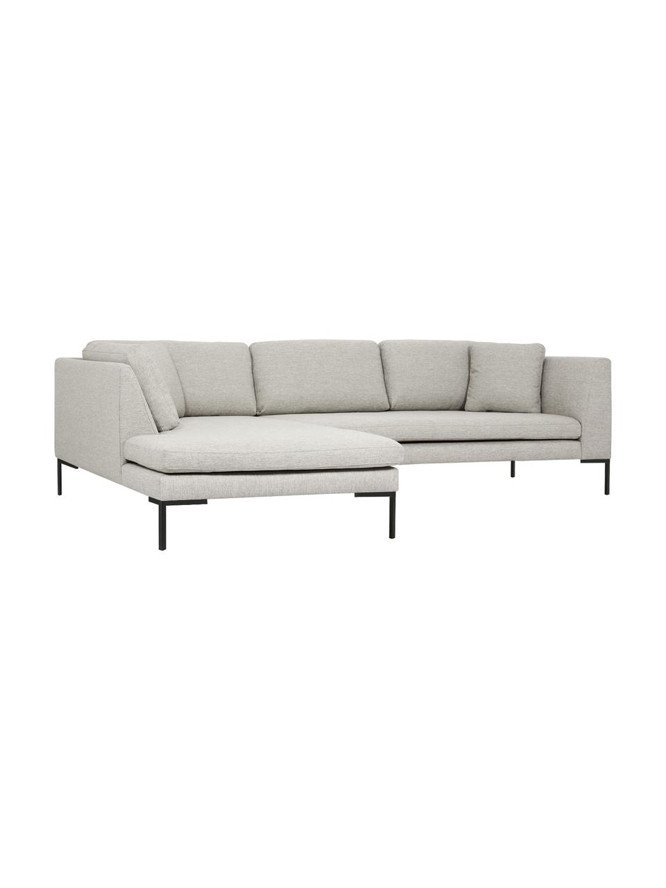 Sofá rinconera Emma, Tapizado: poliéster, Estructura: madera de pino maciza con, Patas: metal con pintura en polv, Tejido beige, An 302 x F 220 cm, chaise longue izquierda