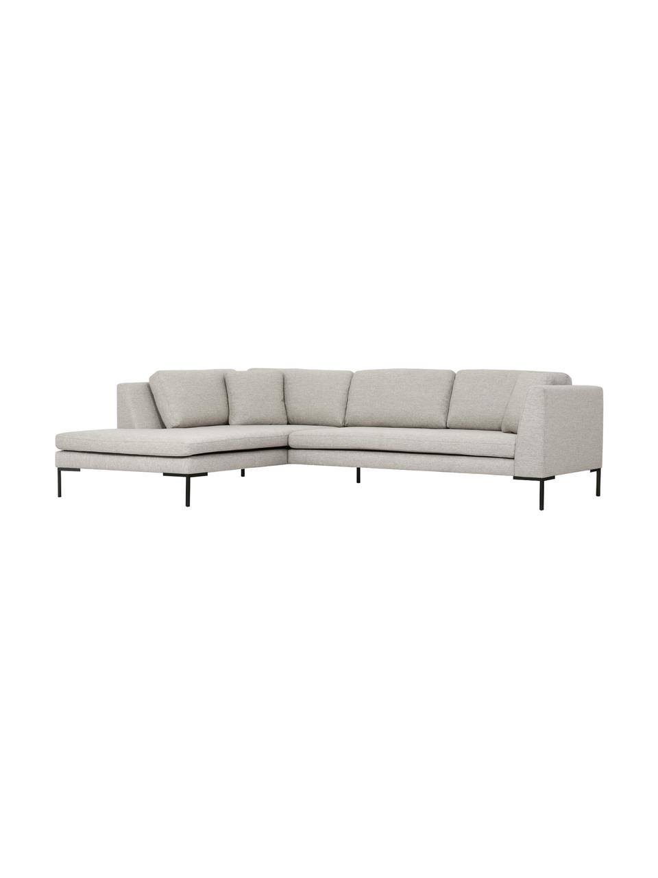 Sofá rinconera Emma, Tapizado: poliéster, Estructura: madera de pino maciza con, Patas: metal con pintura en polv, Tejido beige, An 302 x F 220 cm, chaise longue izquierda