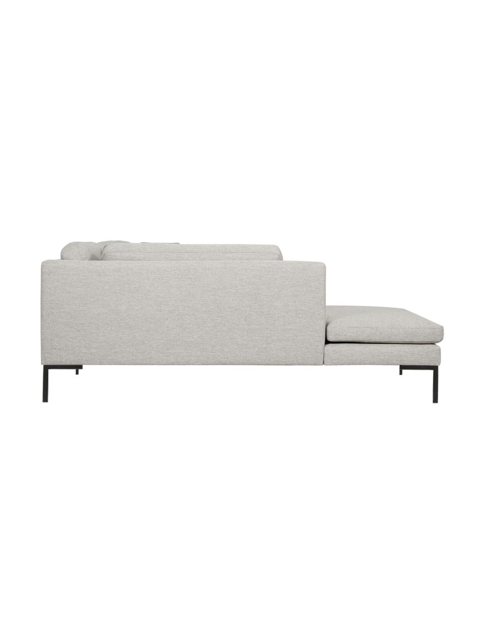 Canapé d'angle avec pieds en métal Emma, Tissu beige, larg. 302 x prof. 220 cm, méridienne à gauche