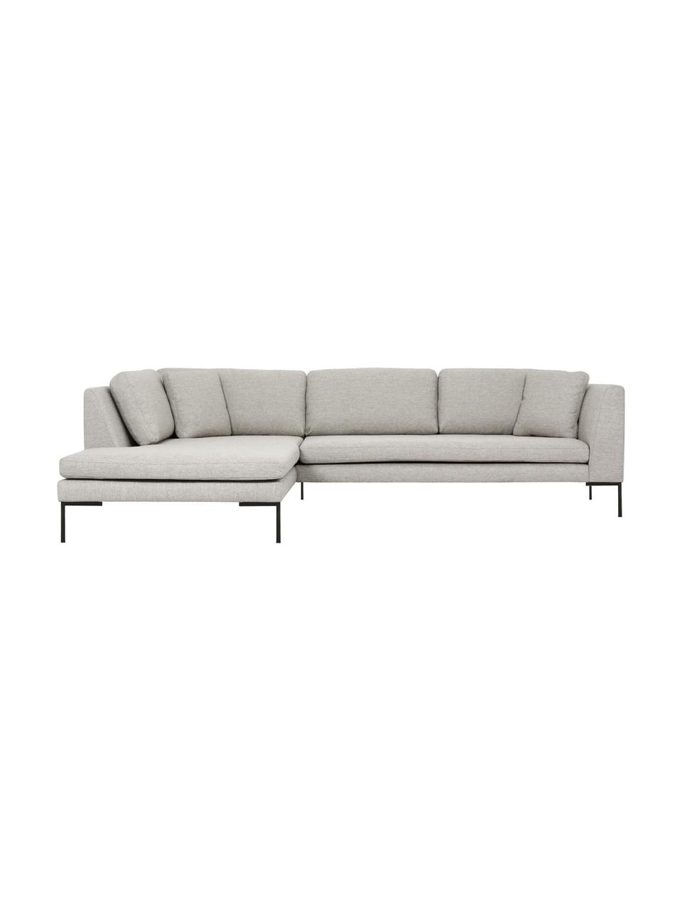 Rohová pohovka s kovovými nohami Emma, Béžová, Š 302 x H 220 cm, ľavé rohové prevedenie