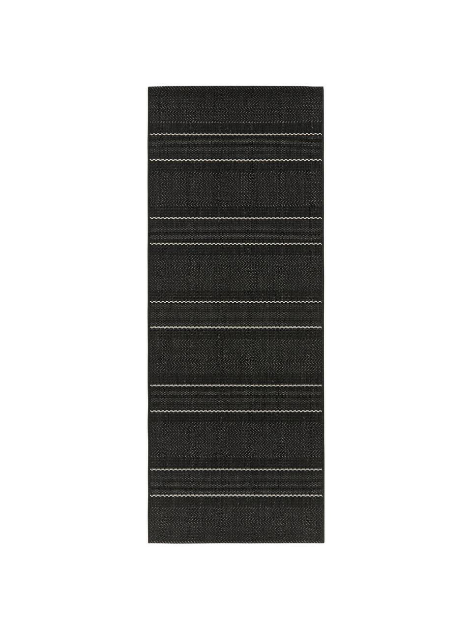 Alfombra de interior/exterior Sunshine, Negro, crema, An 80 x L 200 cm