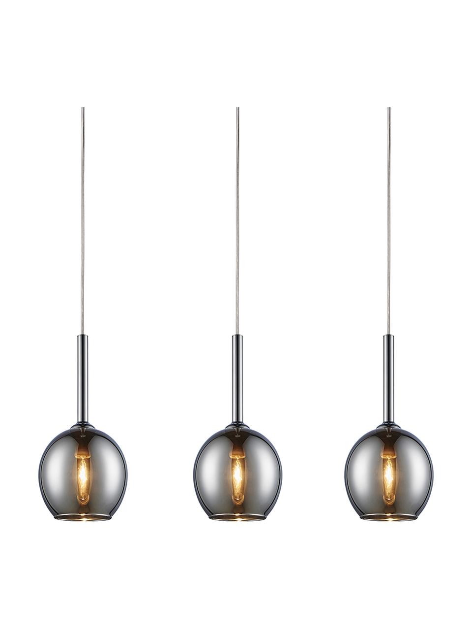 Suspension industrielle 3 lampes Monic, Chrome