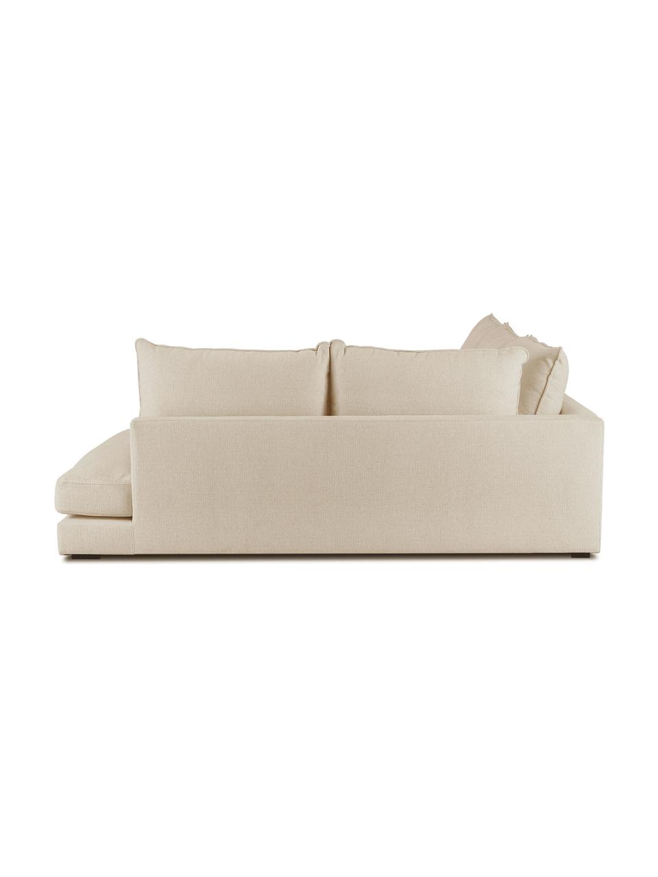 Hoekbank Tribeca, Bekleding: polyester De hoogwaardige, Frame: massief grenenhout, Poten: massief gelakt beukenhout, Geweven stof lichtbeige, B 274 x D 192 cm, hoekdeel rechts