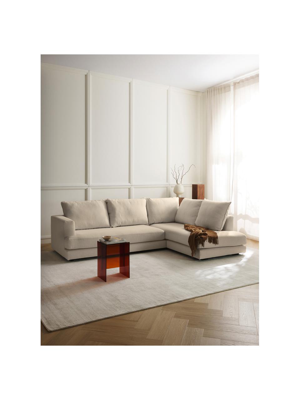 Canapé d'angle Tribeca, Tissu beige, larg. 274 x prof. 192 cm, méridienne à droite