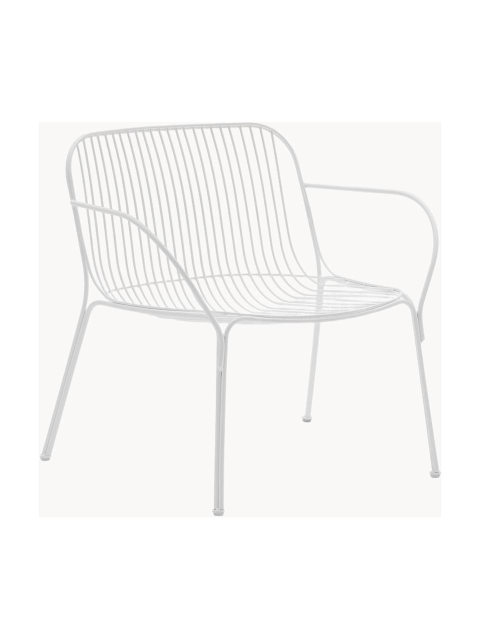 Fauteuil de jardin Hiray, Acier galvanisé, laqué, Blanc, larg. 73 x prof. 65 cm