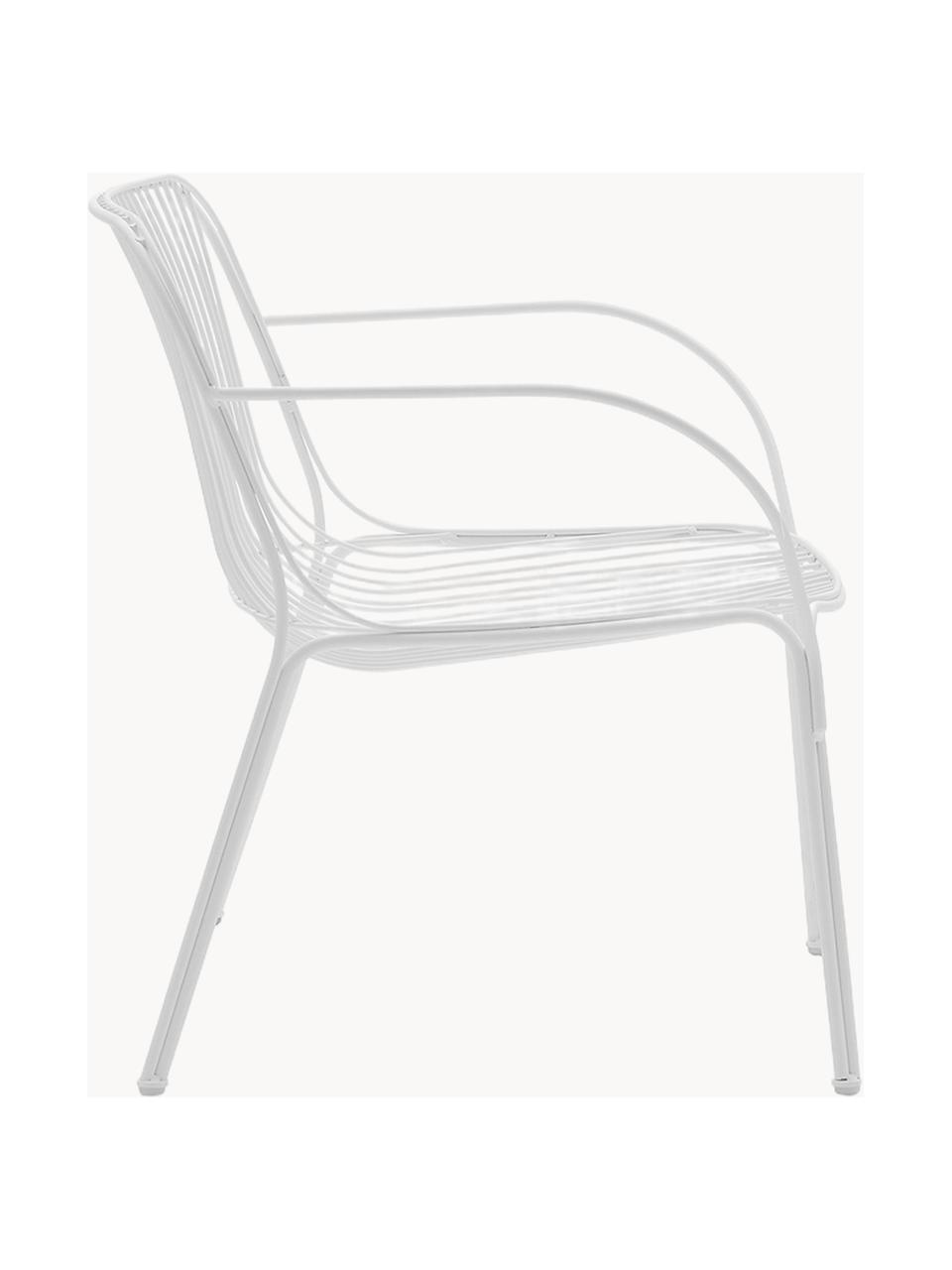 Sillón para exterior Hiray, Acero galvanizado pintado, Blanco, An 73 x F 65 cm