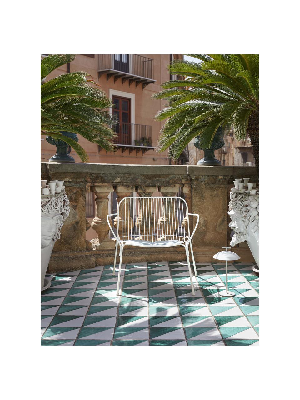 Sillón para exterior Hiray, Acero galvanizado pintado, Blanco, An 73 x F 65 cm