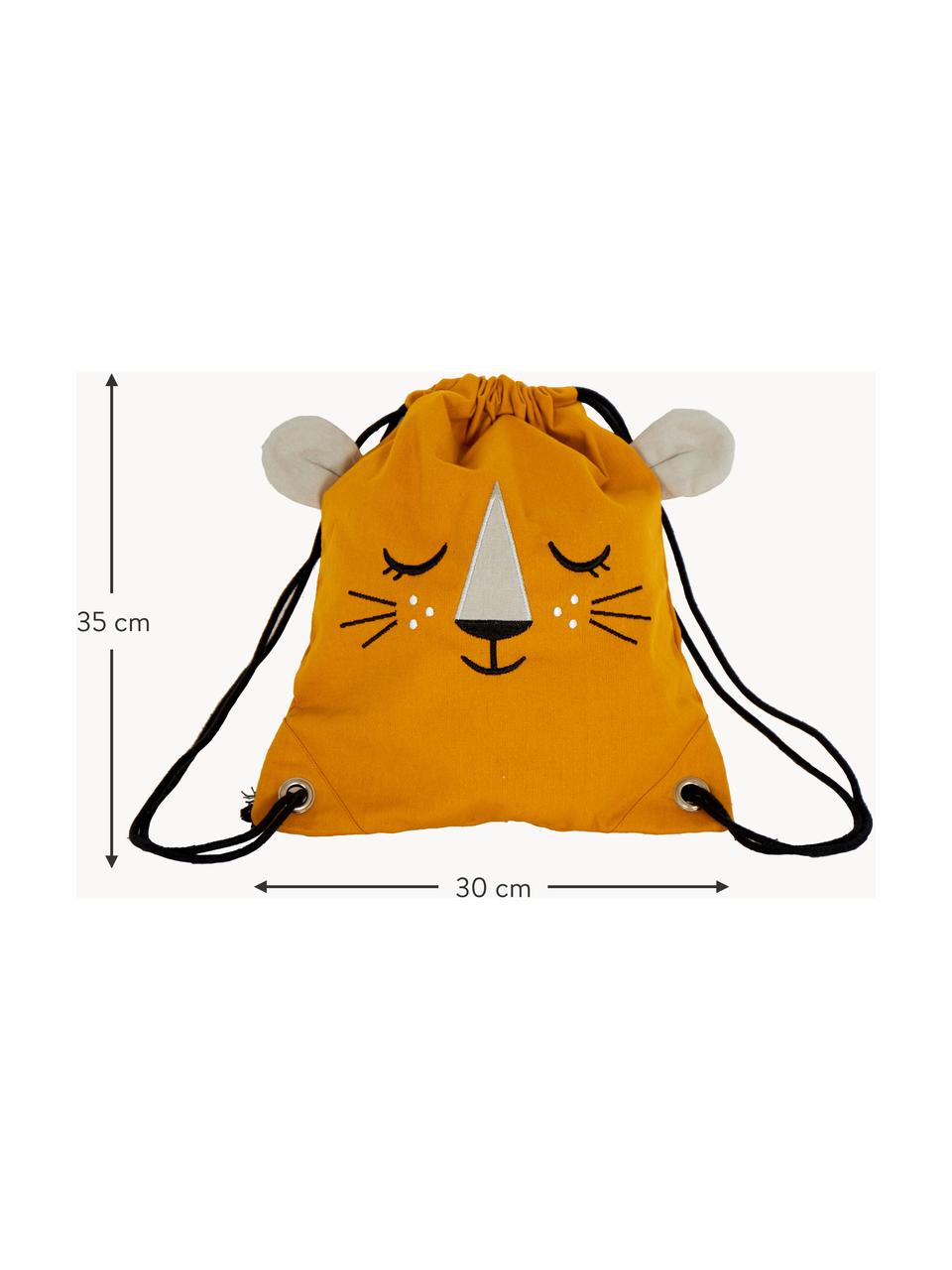 Kinder-Beutelrucksack Lion, 100 % Bio-Baumwolle, GOTS-zertifiziert, Orange, B 30 x H 35 cm