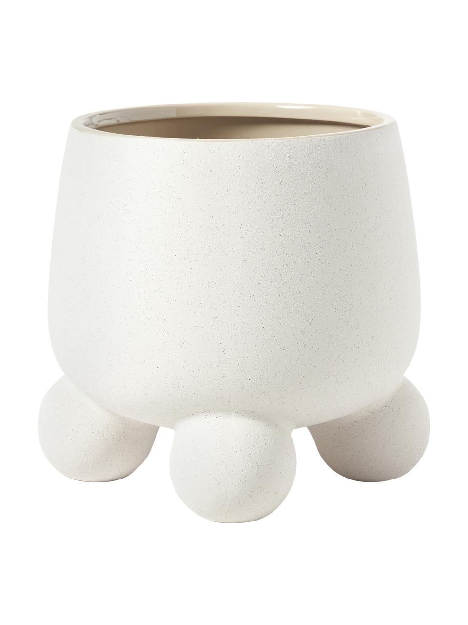 Macetero grande de dolomita Olea, Gres, Blanco crema, Ø 32 x Al 34 cm