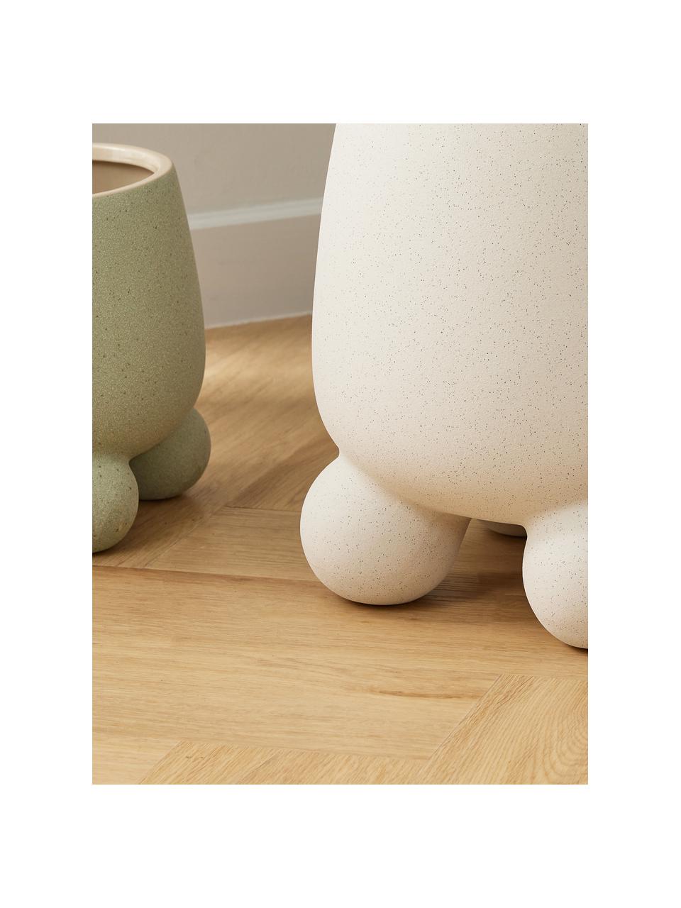 Macetero grande de dolomita Olea, Gres, Blanco crema, Ø 32 x Al 34 cm