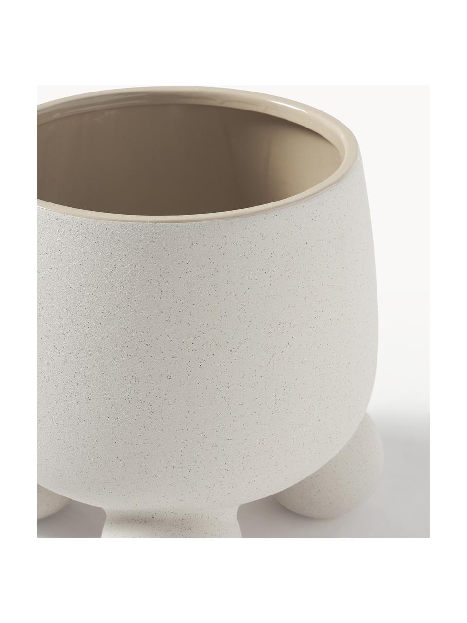 Portavaso grande Olea, Gres, Bianco latte, Ø 30 x Alt. 32 cm