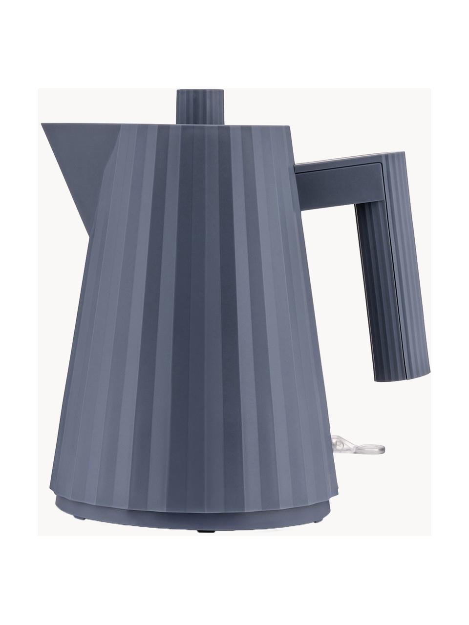 Wasserkocher Plissé mit strukturierter Oberfläche, 1 L, Thermoplastisches Harz, Graublau, B 21 x H 20 cm