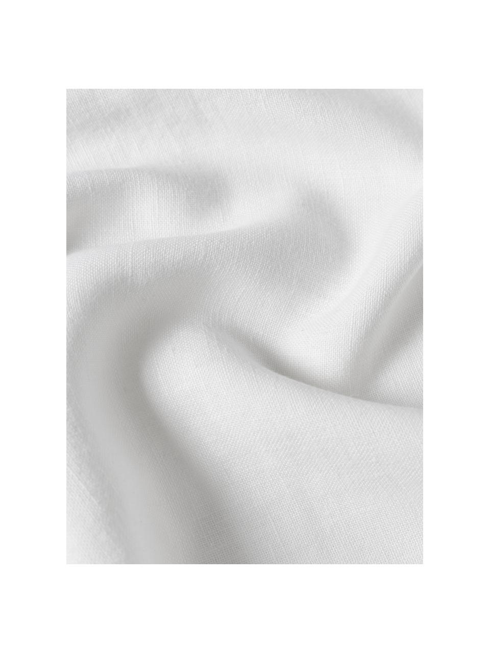 Housse de coussin pur lin blanc crème Lanya, 100 % pur lin, Blanc, larg. 40 x long. 40 cm