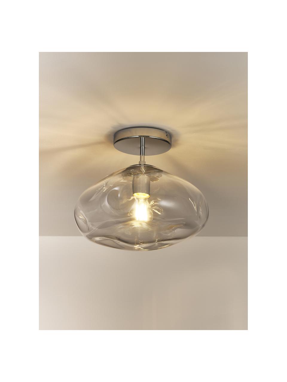 Lampa sufitowa ze szkła Amora, Transparentny, chrom, Ø 35 x W 28 cm