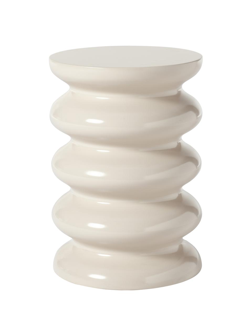 Ronde bijzettafel Illy, Vezelplaat met gemiddelde dichtheid (MDF), gelakt, Hout, beige gelakt, Ø 35 x H 50 cm