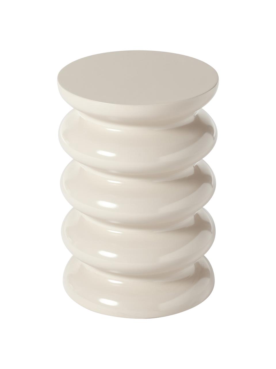 Tavolino rotondo Illy, Pannello di fibra a media densità (MDF) laccato, Legno, beige verniciato, Ø 35 x Alt. 50 cm