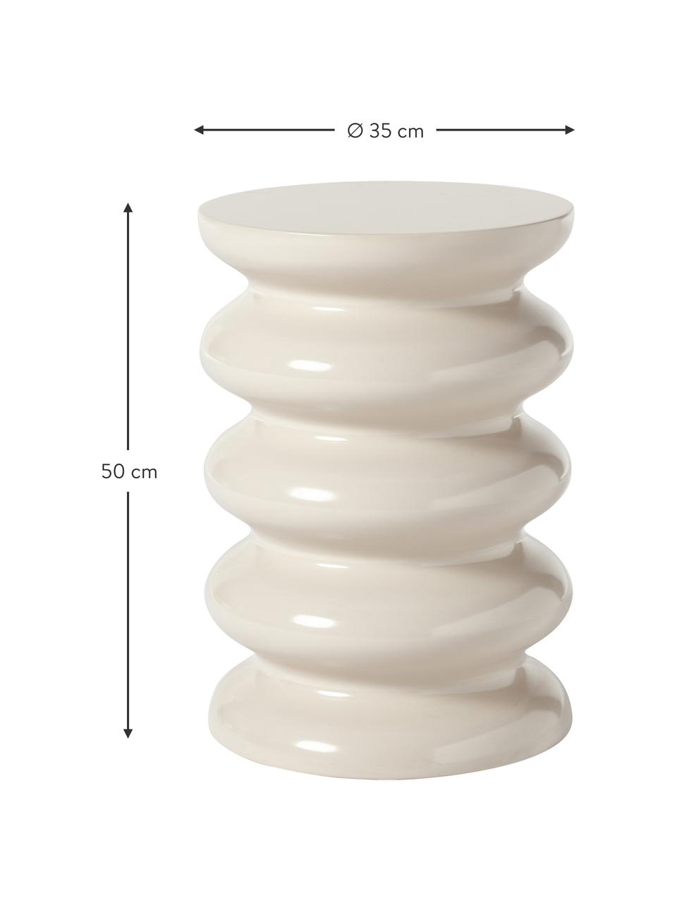 Table d'appoint ronde Illy, MDF (panneau en fibres de bois à densité moyenne), laqué, Beige, Ø 35 x haut. 50 cm
