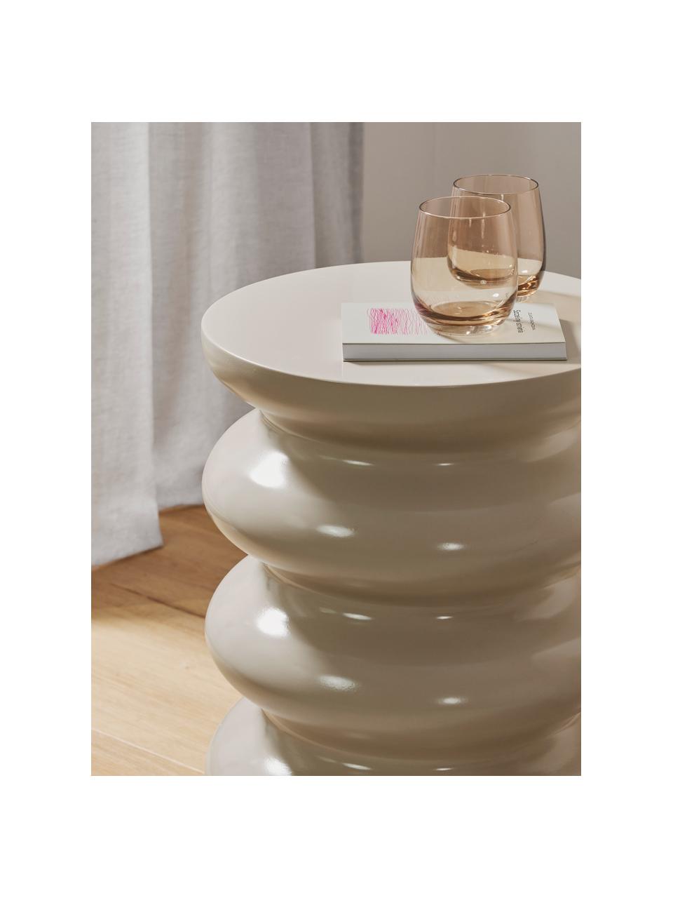 Ronde bijzettafel Illy, Vezelplaat met gemiddelde dichtheid (MDF), gelakt, Hout, beige gelakt, Ø 35 x H 50 cm