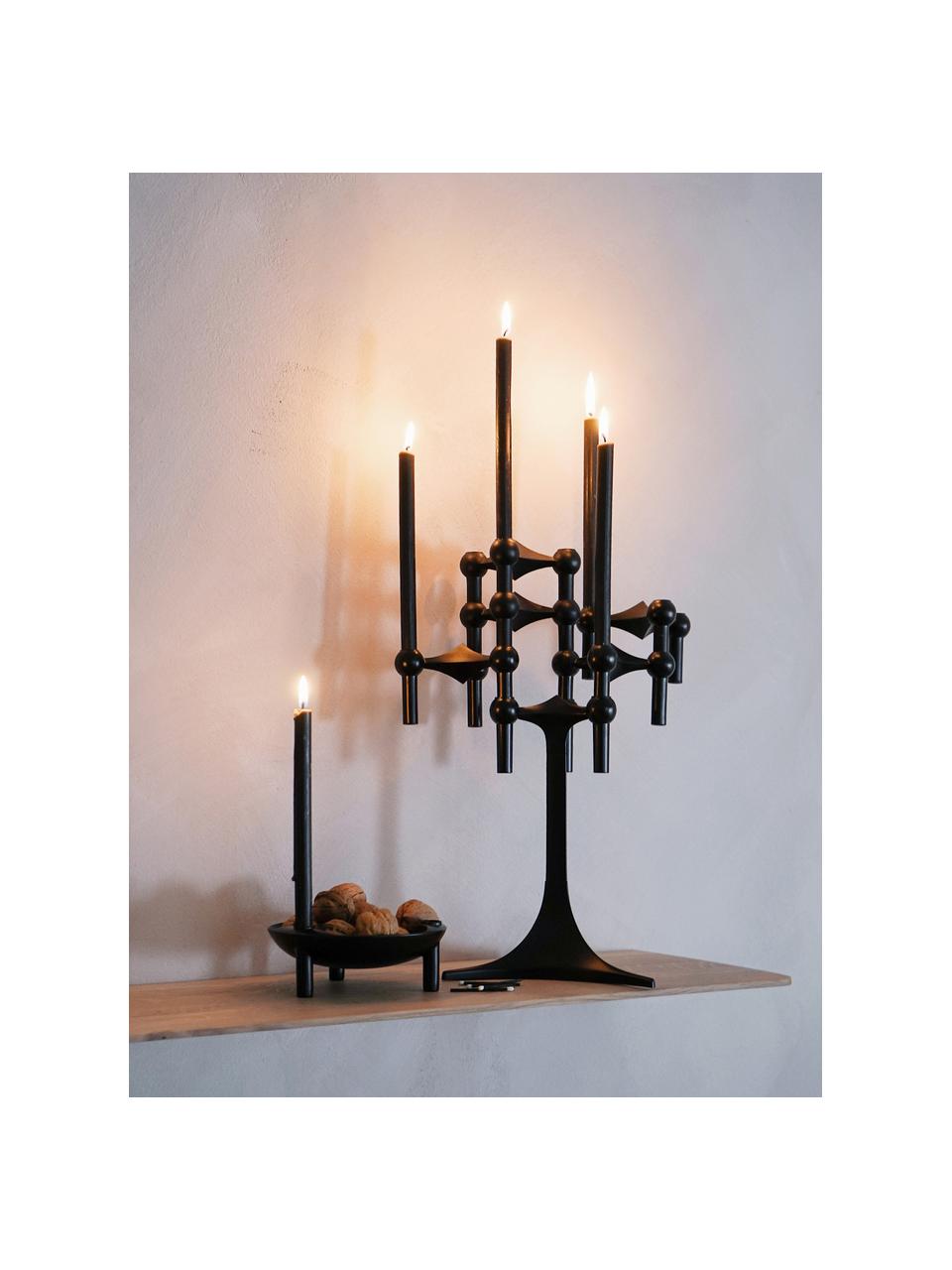 Tenké stolní svíčky Stoff Nagel, 12 ks, Parafínový vosk, Antracitová, Ø 1 cm, V 18 cm