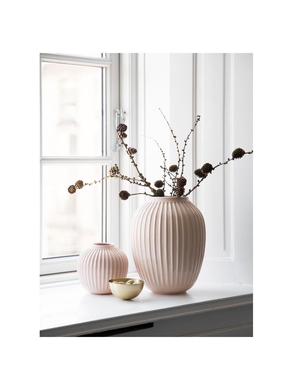 Vase design fait main rose Hammershøi, Porcelaine, Rose, Ø 14 x haut. 13 cm