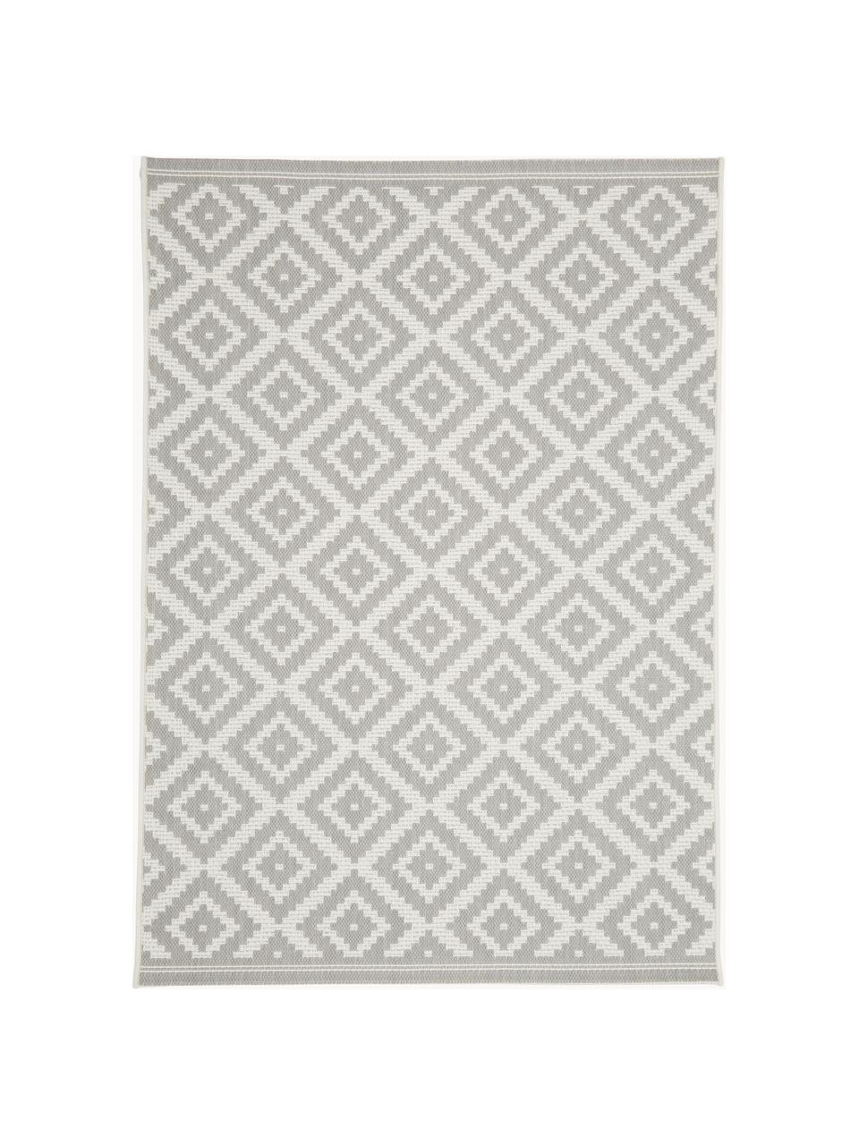 Tapis d'extérieur Miami, 70 % polypropylène, 30 % polyester, Gris, blanc, larg. 80 x long. 150 cm (taille XS)