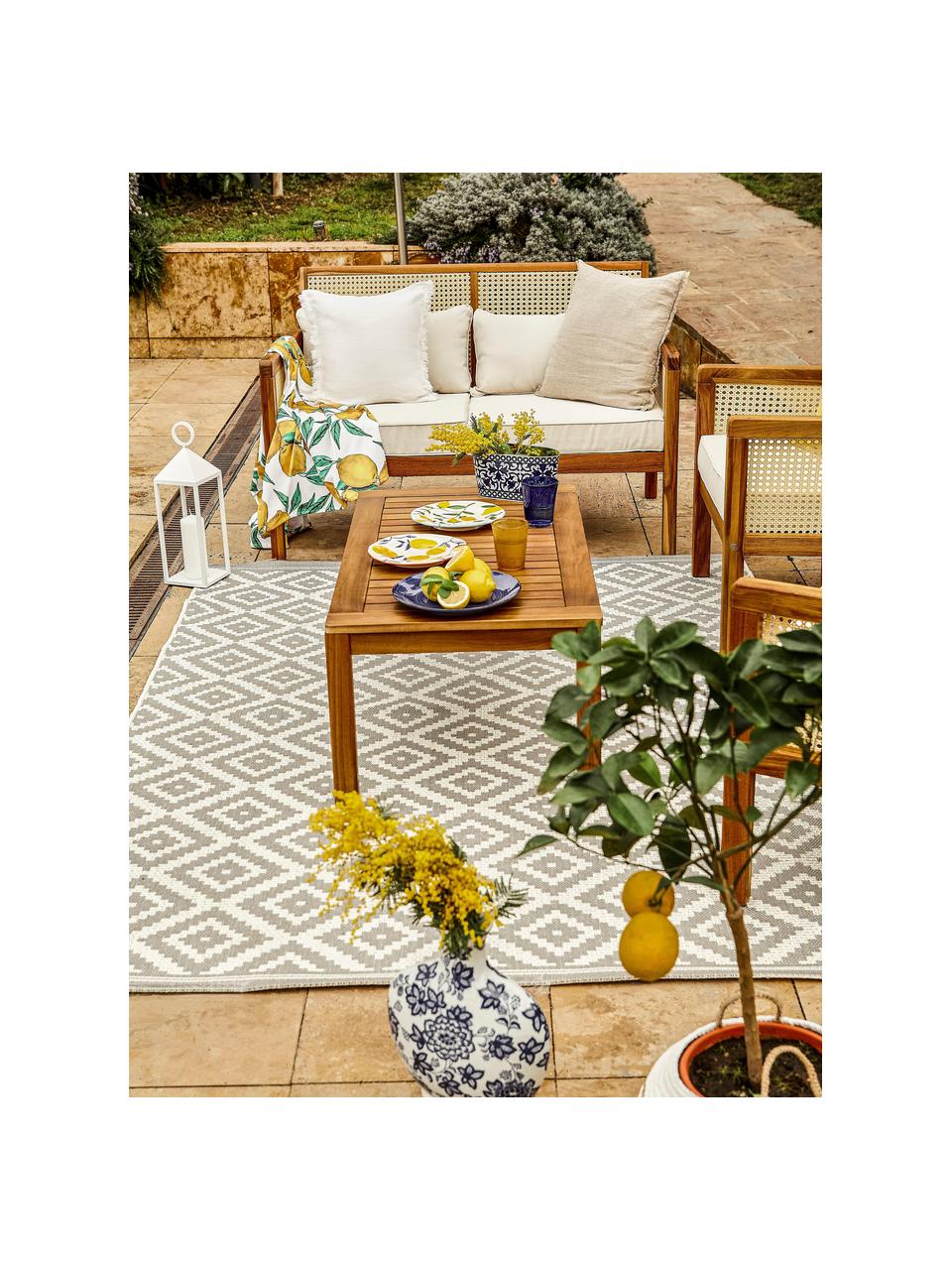 In- & Outdoor-Teppich Miami, 70% Polypropylen, 30% Polyester, Grau, Weiss, B 80 x L 150 cm (Grösse XS)