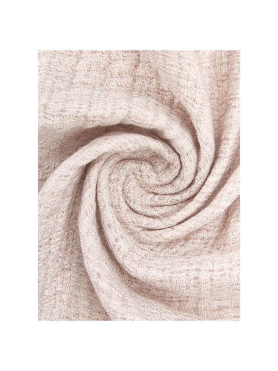 Copriletto in morbida mussola di cotone Liv, 100% cotone, Rosa cipra, beige, Larg. 260 x Lung. 260 cm (per letti da 200 x 200 cm)