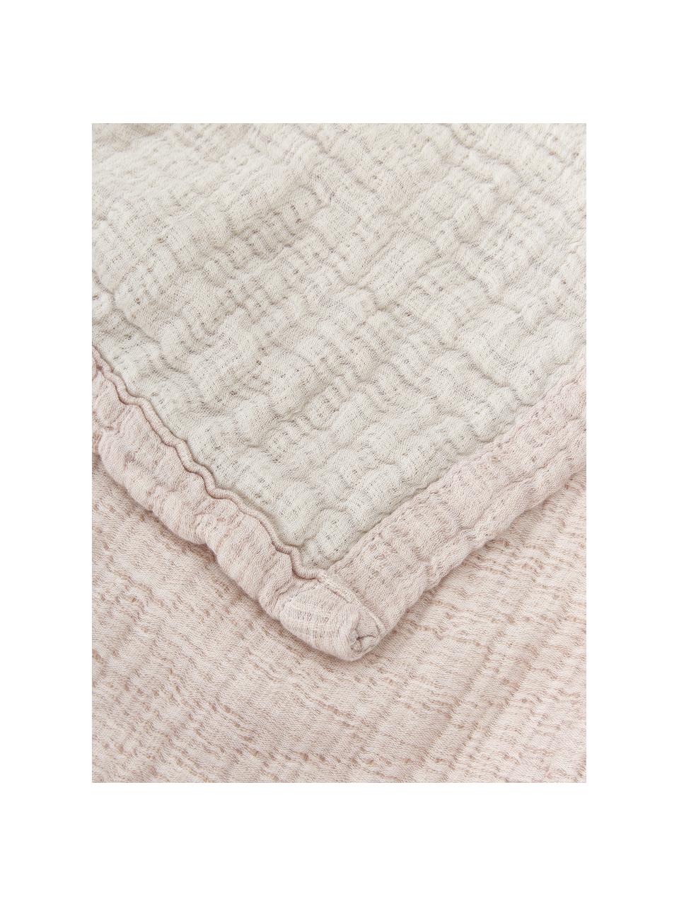 Colcha muselina de algodón Liv, 100% algodón, Rosa palo, beige, An 260 x L 260 cm (para camas de 200 x 200 cm)