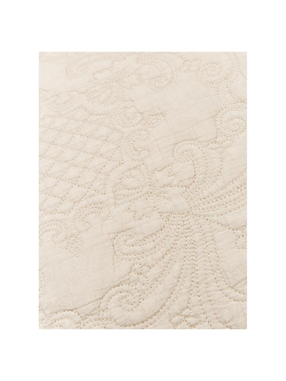 Federa arredo ricamata in cotone beige Madlon, 100% cotone, Beige, Larg. 45 x Lung. 45 cm