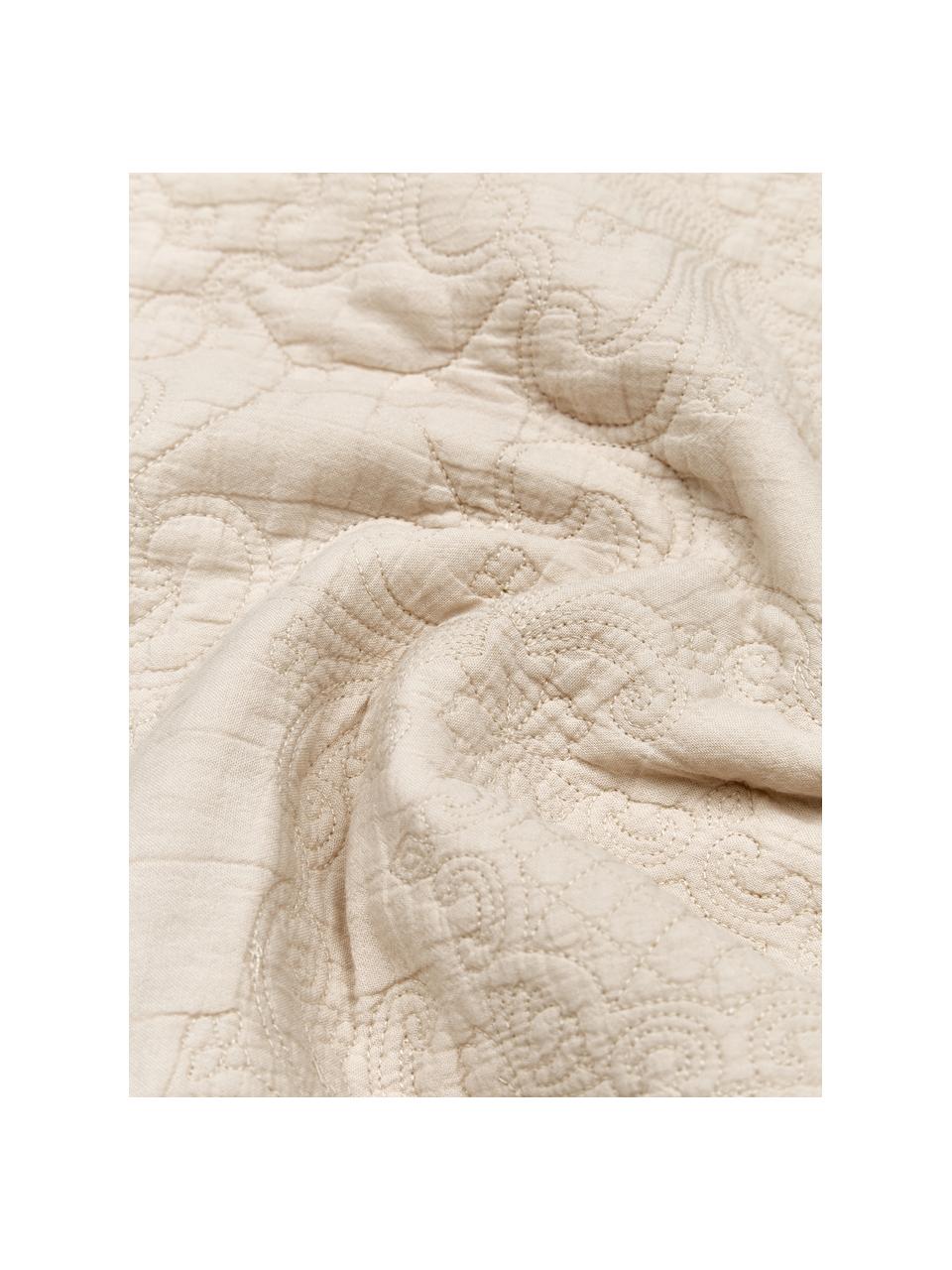 Vyšívaný bavlněný povlak na polštář Madlon, 100% bavlna, Béžová, Š 45 cm, D 45 cm