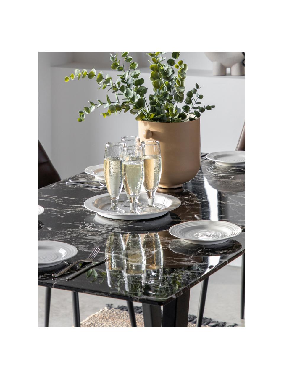 Table à manger extensible 200-250 cm décor béton et noir - APEX