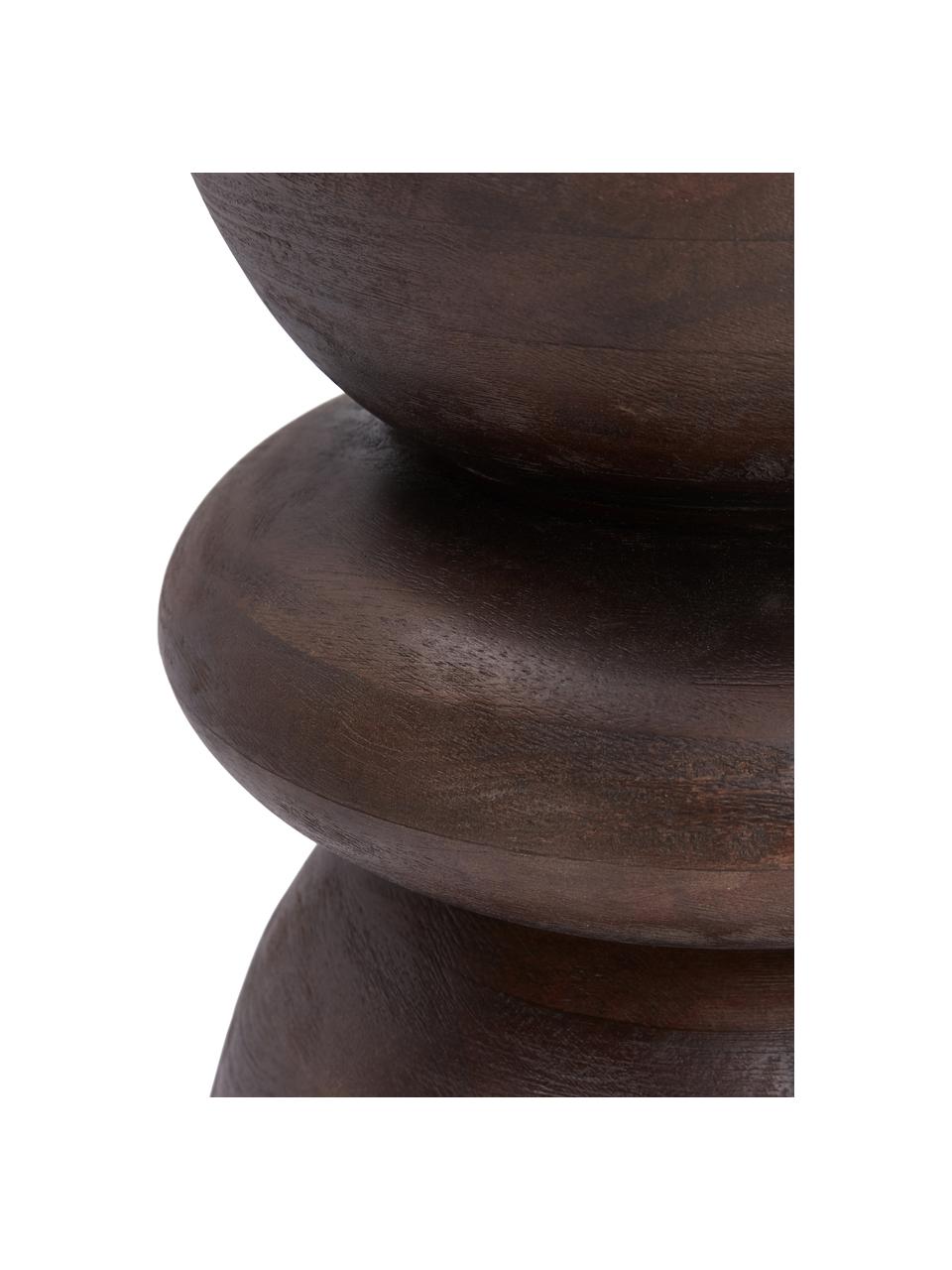 Stolik pomocniczy z drewna mangowego Benno, Lite drewno mangowe lakierowane, Drewno mangowe lakierowane na ciemno, Ø 35 x W 50 cm