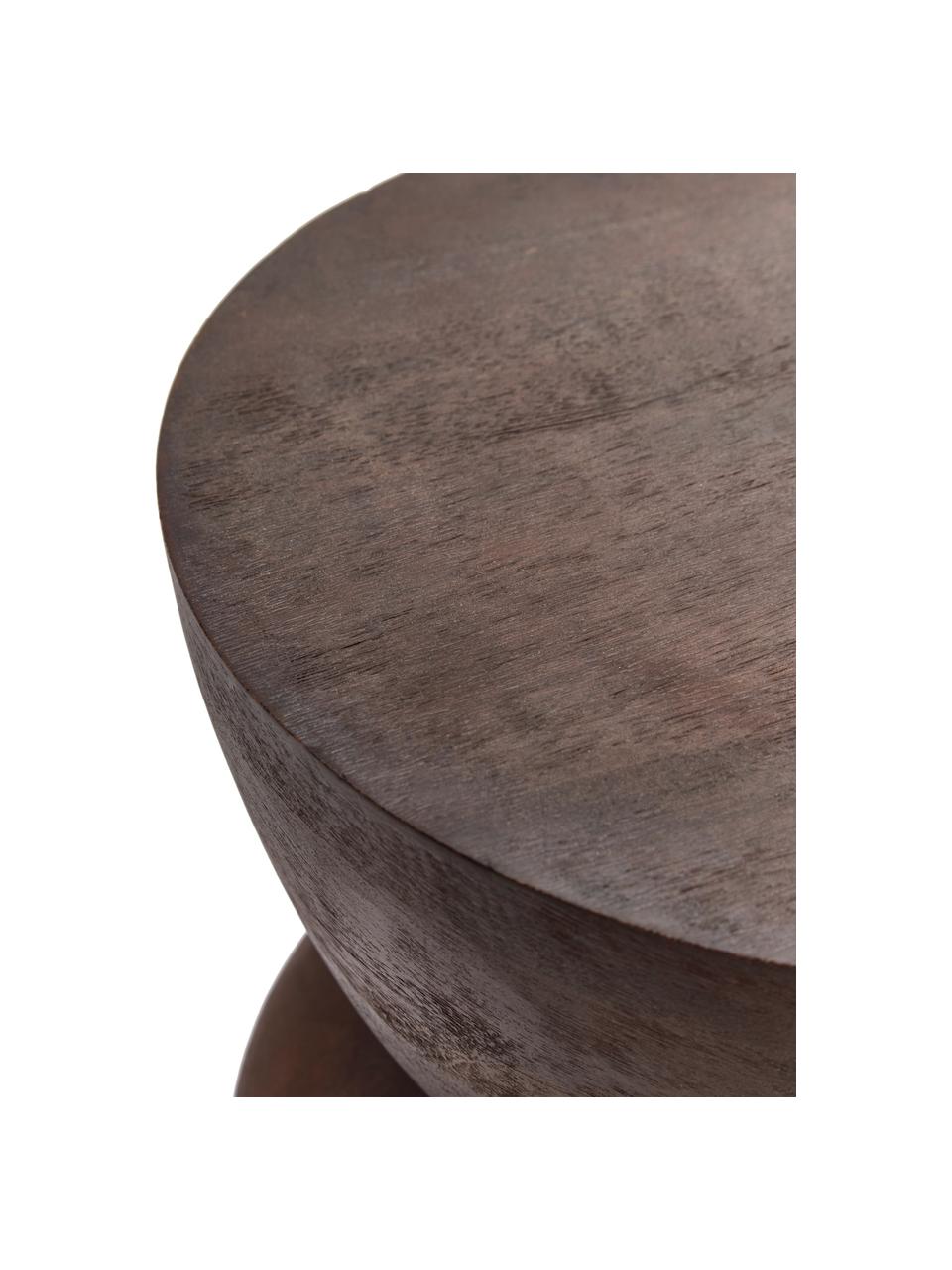 Stolik pomocniczy z drewna mangowego Benno, Lite drewno mangowe lakierowane, Drewno mangowe lakierowane na ciemno, Ø 35 x W 50 cm