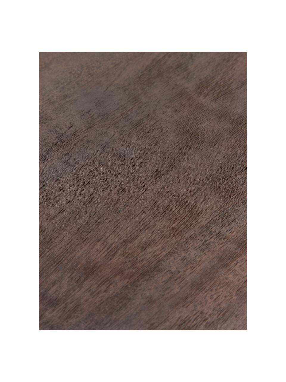 Beistelltisch Benno aus Mangoholz, Massives Mangoholz, lackiert, Mangoholz, dunkel lackiert, Ø 35 x H 50 cm