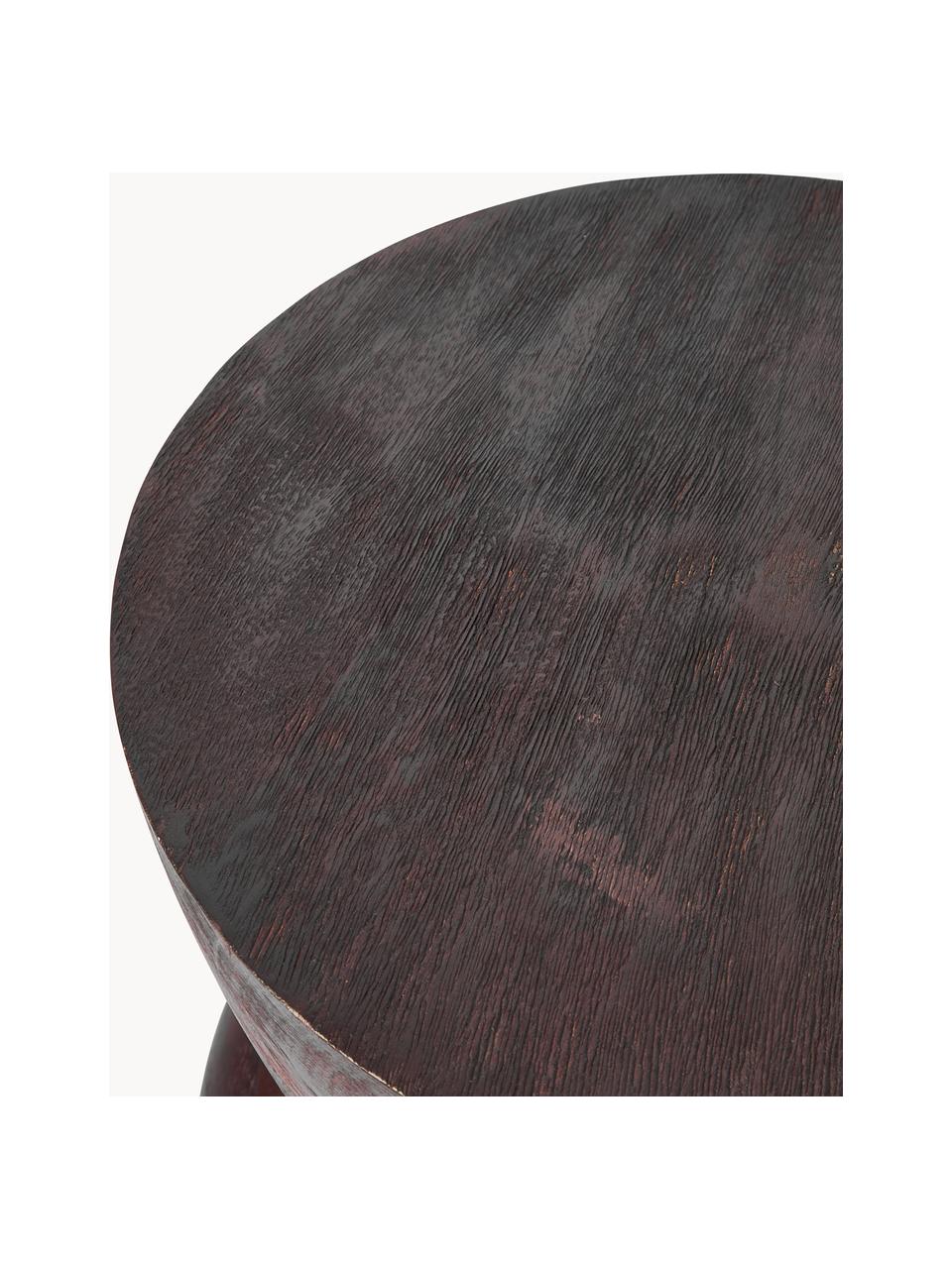 Pomocný stolík z mangového dreva Benno, Masívne mangové drevo, lakované, Mangové drevo, s tmavým lakom, Ø 35 x V 50 cm