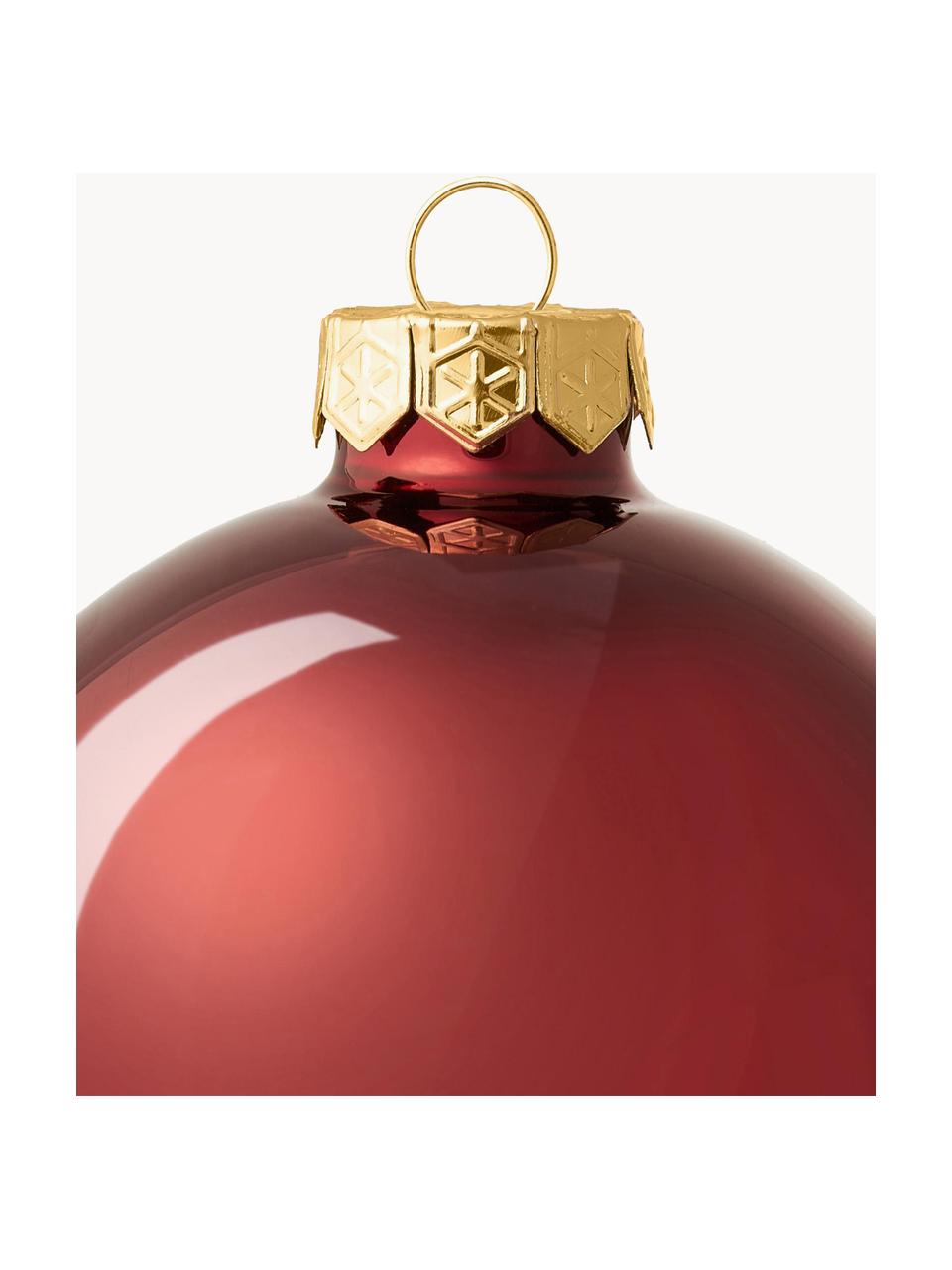 Set 4 palline di Natale Globe, Rosso scuro, Ø 4 cm, 16 pz