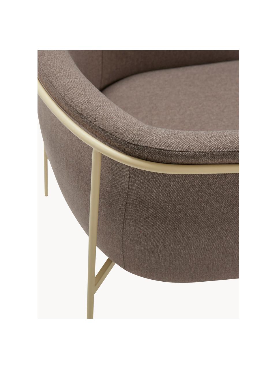 Fauteuil lounge Eyrie, Tissu taupe, beige clair, larg. 89 x prof. 58 cm