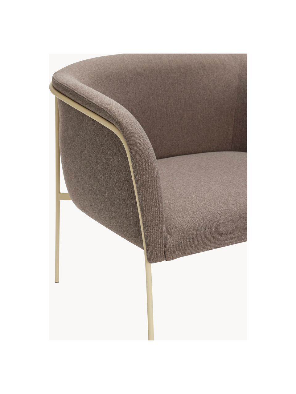 Fauteuil lounge Eyrie, Tissu taupe, beige clair, larg. 89 x prof. 58 cm