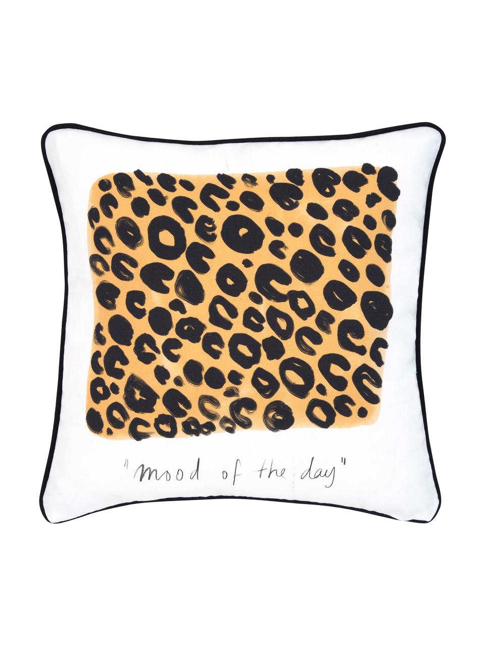 Design kussenhoes Leonore van Kera Till, 100% katoen, Bruin, zwart, B 40 x L 40 cm