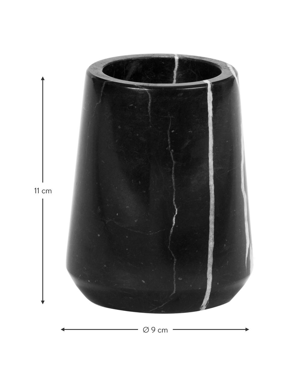 Marmor-Zahnputzbecher Lux, Marmor, Schwarz, Ø 9 x H 11 cm